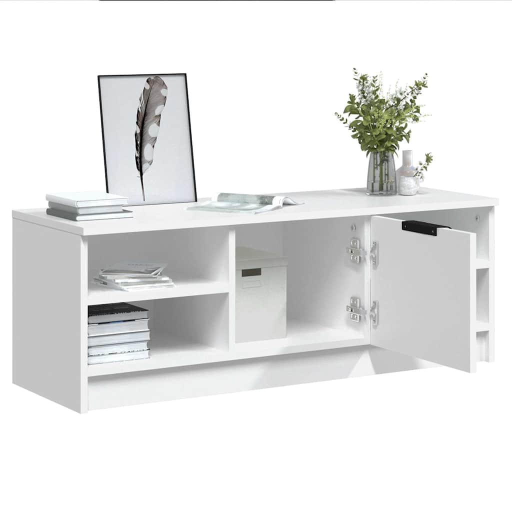 Mobile Porta TV Bianco 102x35,5x36,5 cm in Legno Multistrato