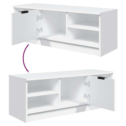 Mobile Porta TV Bianco 102x35,5x36,5 cm in Legno Multistrato