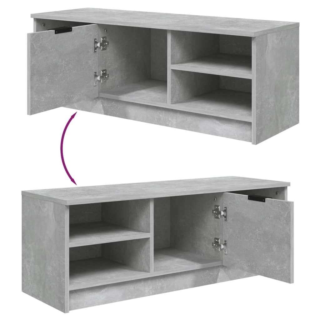 Mobile Porta TV Grigio Cemento 102x35,5x36,5 Legno Multistrato