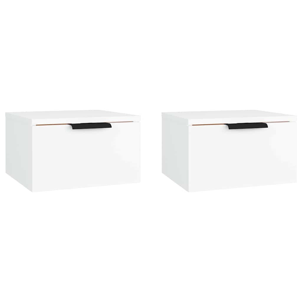 Comodini a Muro 2 pz Bianchi 34x30x20 cm | homemem39