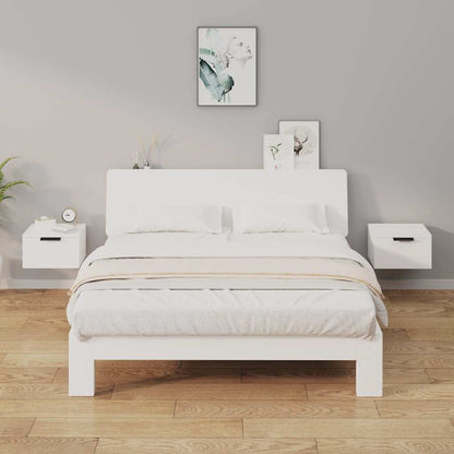 Comodini a Muro 2 pz Bianchi 34x30x20 cm | homemem39