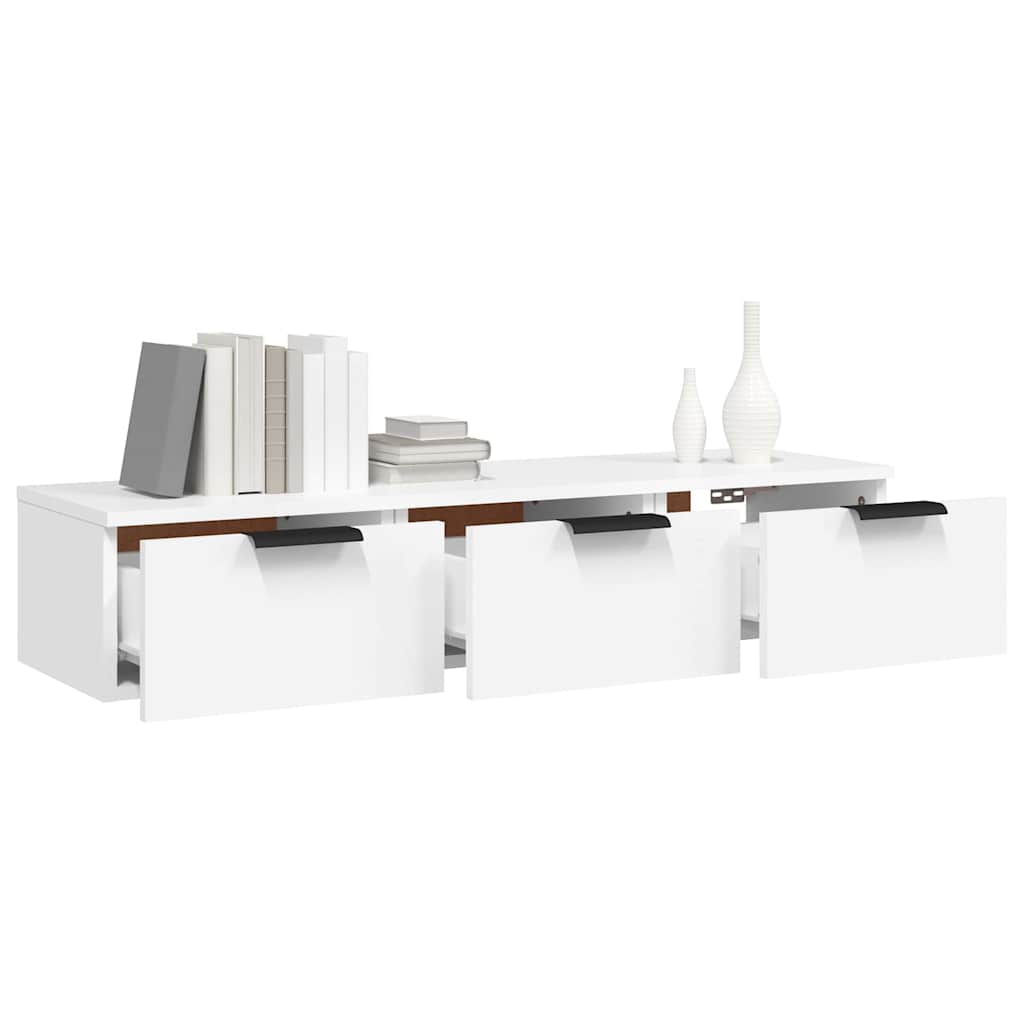 Armadietto a Muro Bianco 102x30x20 cm in Legno Multistrato