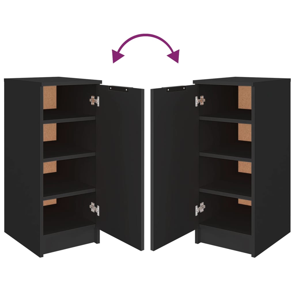 Scarpiera Nera 30x35x70 cm in Legno Multistrato - homemem39