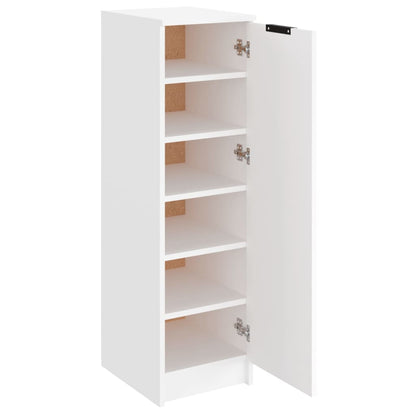 White Shoe Rack 30x35x100 cm in Multilayer Wood