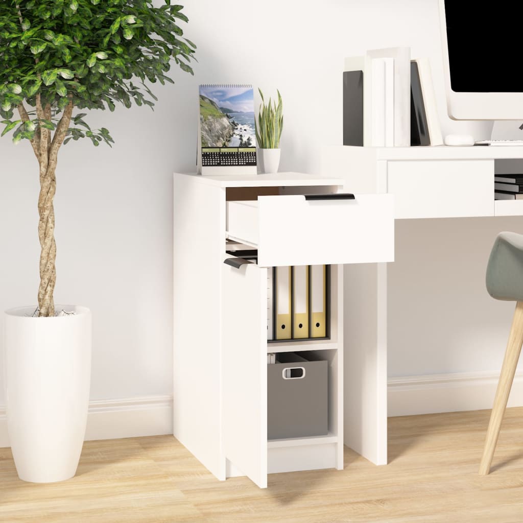 Armadietto da Scrivania Bianco 33,5x50x75 cm Legno Multistrato | homemem39