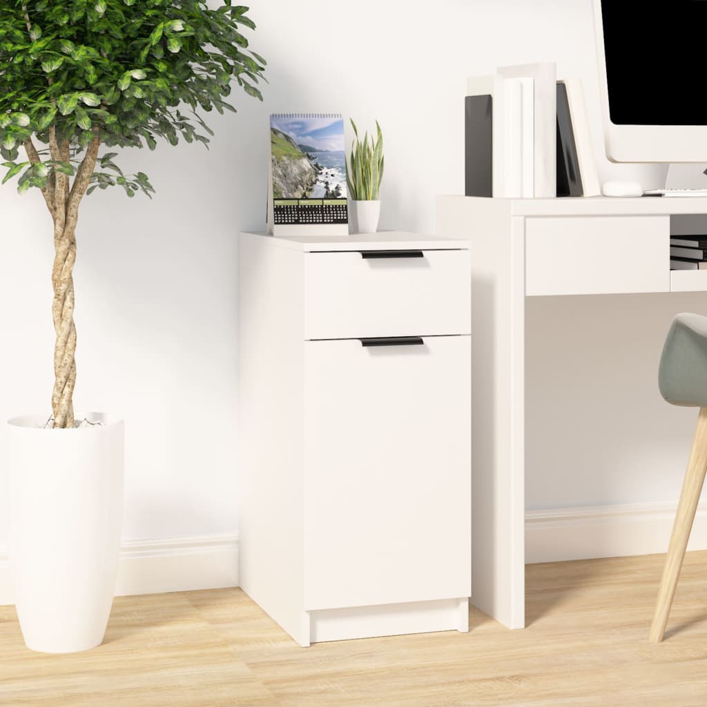 Armadietto da Scrivania Bianco 33,5x50x75 cm Legno Multistrato | homemem39