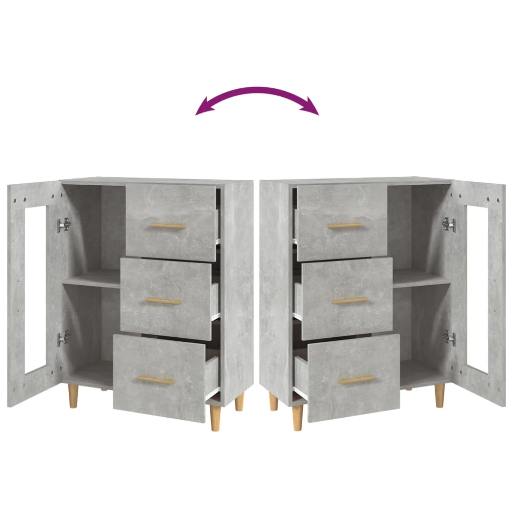 Credenza Grigio Cemento 69,5x34x90 cm in Legno Multistrato - homemem39
