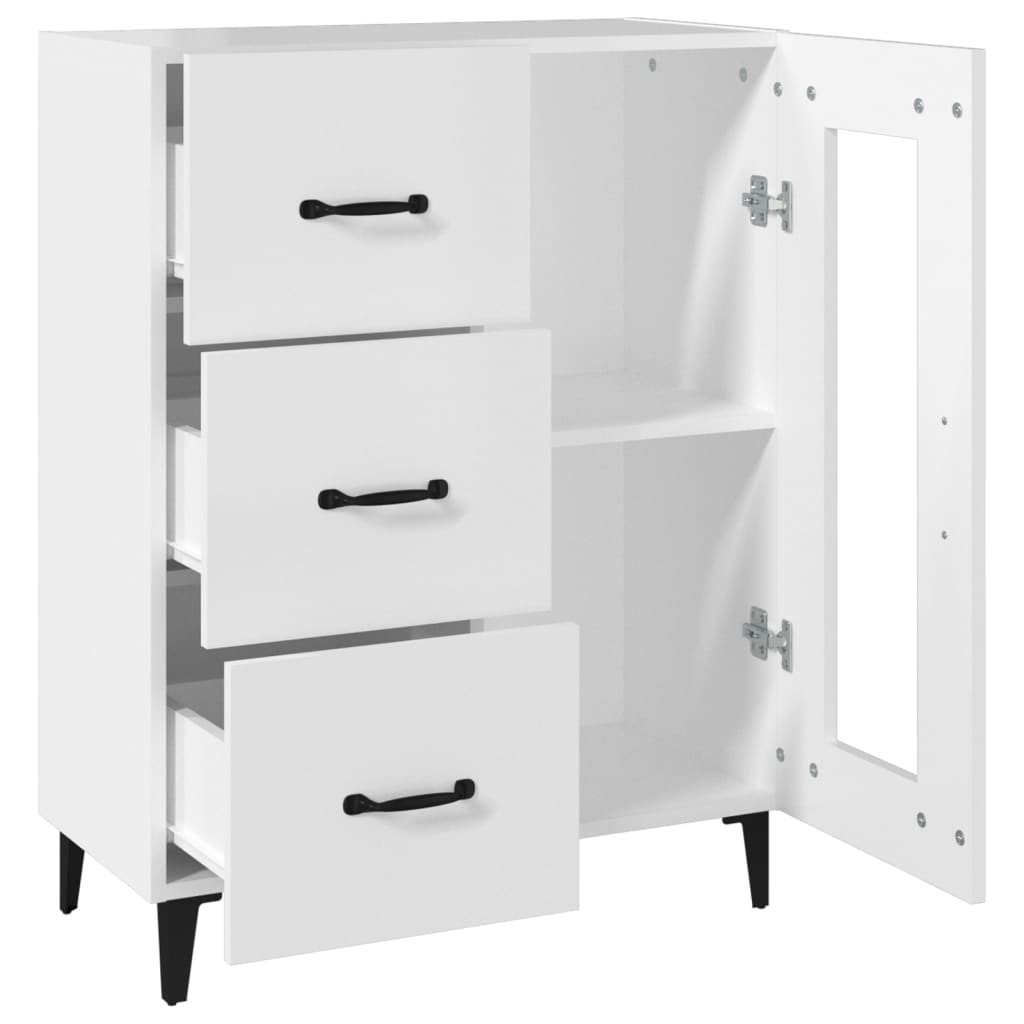 Credenza Bianca 69,5x34x90 cm in Legno Multistrato - homemem39