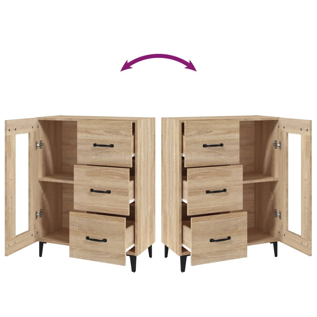 Credenza Rovere Sonoma 69,5x34x90 cm in Legno Multistrato - homemem39