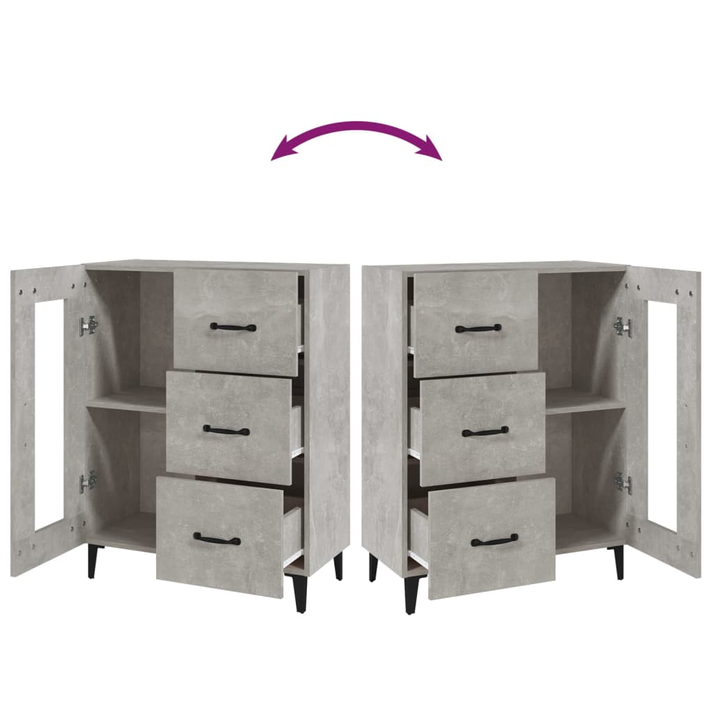 Credenza Grigio Cemento 69,5x34x90 cm in Legno Multistrato - homemem39