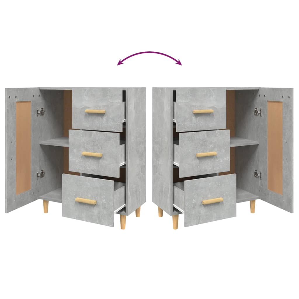 Credenza Grigio Cemento 69,5x34x90 cm in Legno Multistrato - homemem39