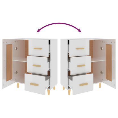 Credenza 69,5x34x90 cm in Legno Multistrato Bianco Lucido - homemem39