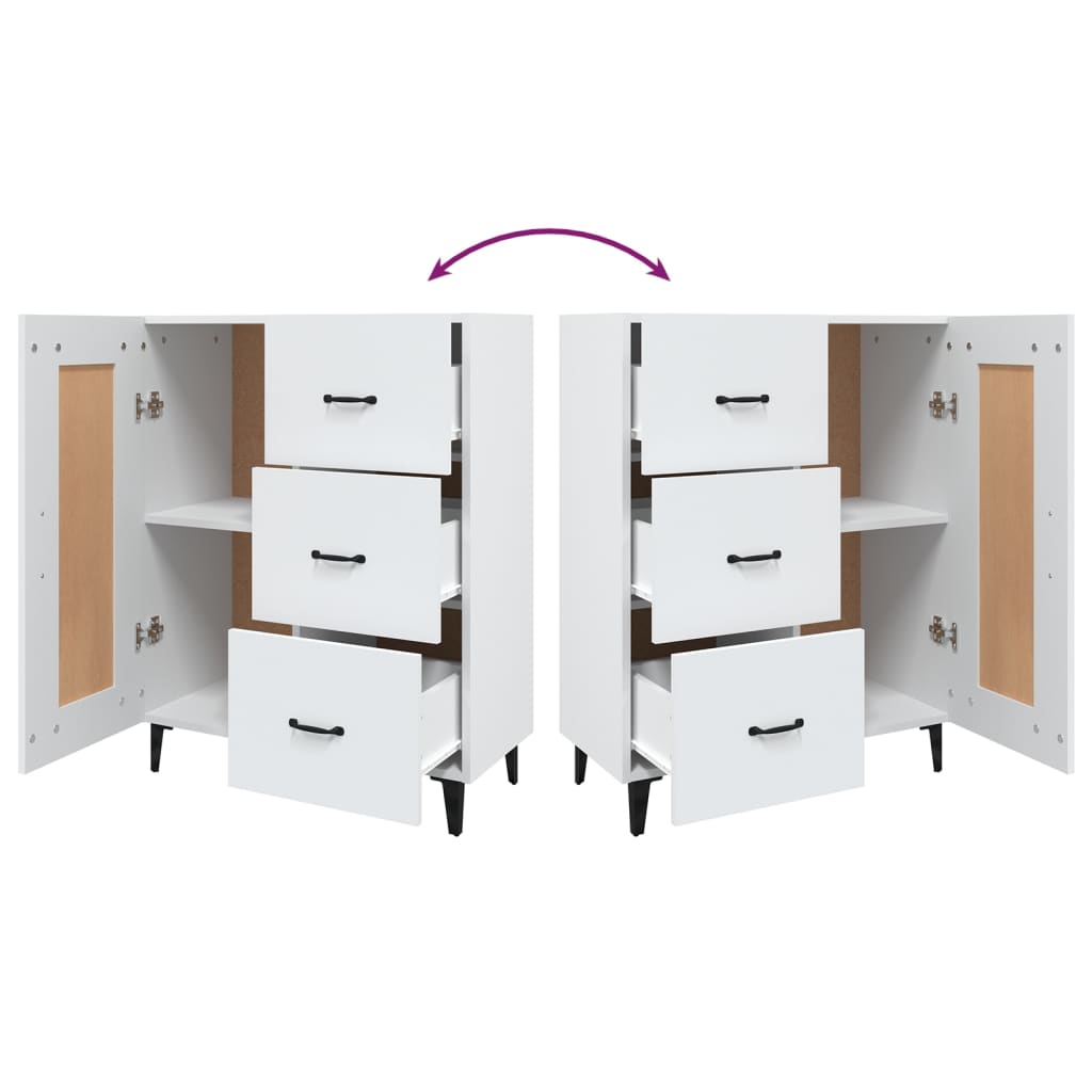 Credenza Bianca 69,5x34x90 cm in Legno Multistrato - homemem39