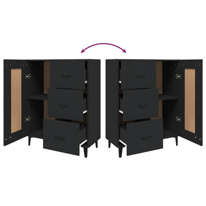 Credenza Nera 69,5x34x90 cm in Legno Multistrato - homemem39