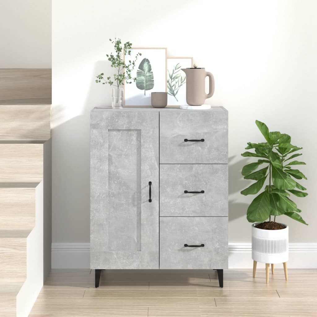 Credenza Grigio Cemento 69,5x34x90 cm in Legno Multistrato - homemem39