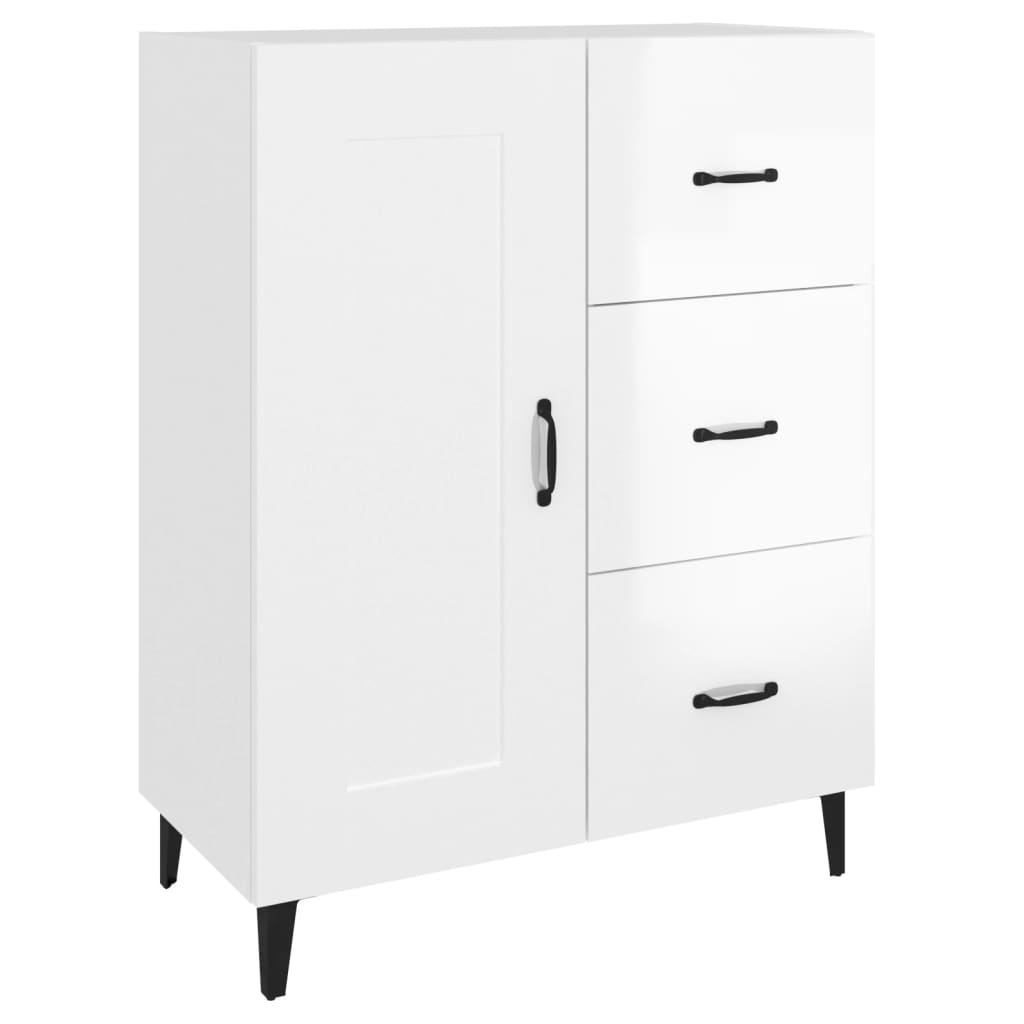 Credenza 69,5x34x90 cm in Legno Multistrato Bianco Lucido - homemem39