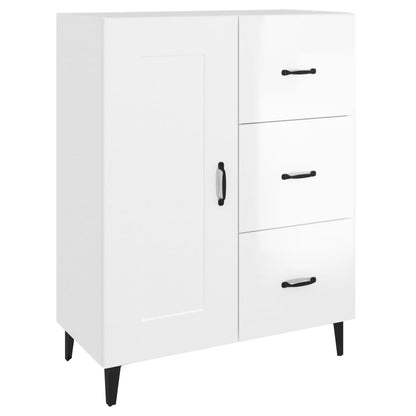 Credenza 69,5x34x90 cm in Legno Multistrato Bianco Lucido - homemem39