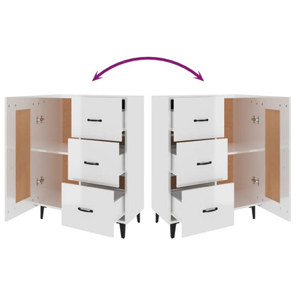 Credenza 69,5x34x90 cm in Legno Multistrato Bianco Lucido - homemem39