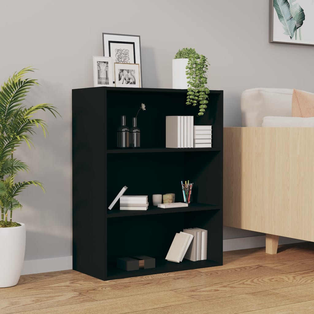 Armadietto Pensile a Parete Nero 69,5x32,5x90 cm - homemem39