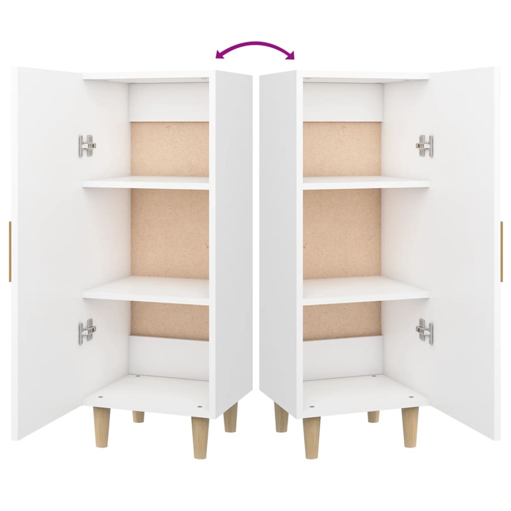 Credenza Bianca 34,5x34x90 cm in Legno Multistrato - homemem39