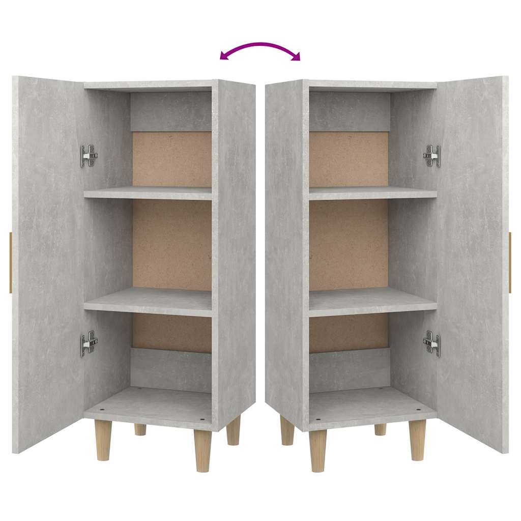 Credenza Grigio Cemento 34,5x34x90 cm in Legno Multistrato
