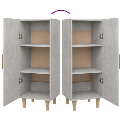 Credenza Grigio Cemento 34,5x34x90 cm in Legno Multistrato