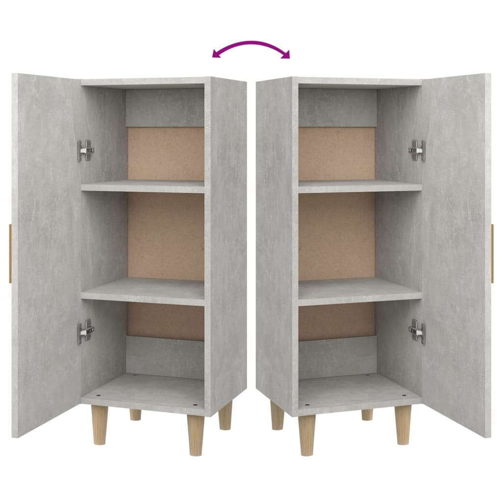 Credenza Grigio Cemento 34,5x34x90 cm in Legno Multistrato