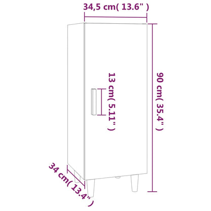 Credenza Grigio Cemento 34,5x34x90 cm in Legno Multistrato