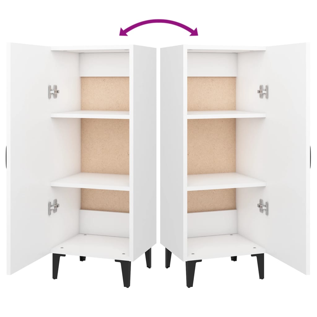 Credenza Bianca 34,5x34x90 cm in Legno Multistrato