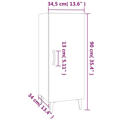 Credenza Bianca 34,5x34x90 cm in Legno Multistrato