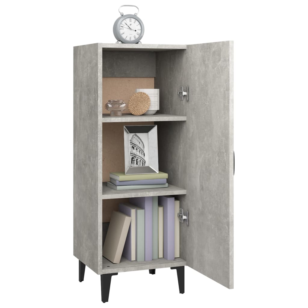 Credenza Grigio Cemento 34,5x34x90 cm in Legno Multistrato
