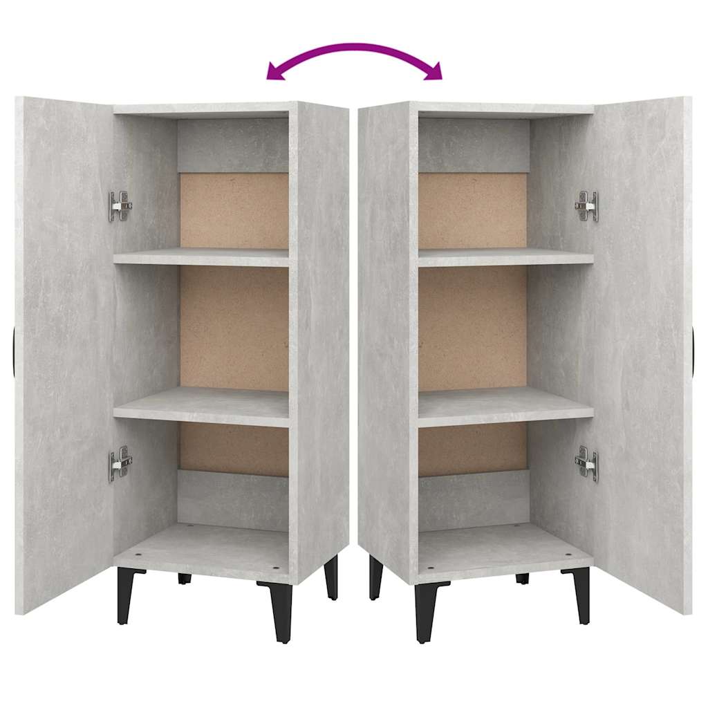 Credenza Grigio Cemento 34,5x34x90 cm in Legno Multistrato