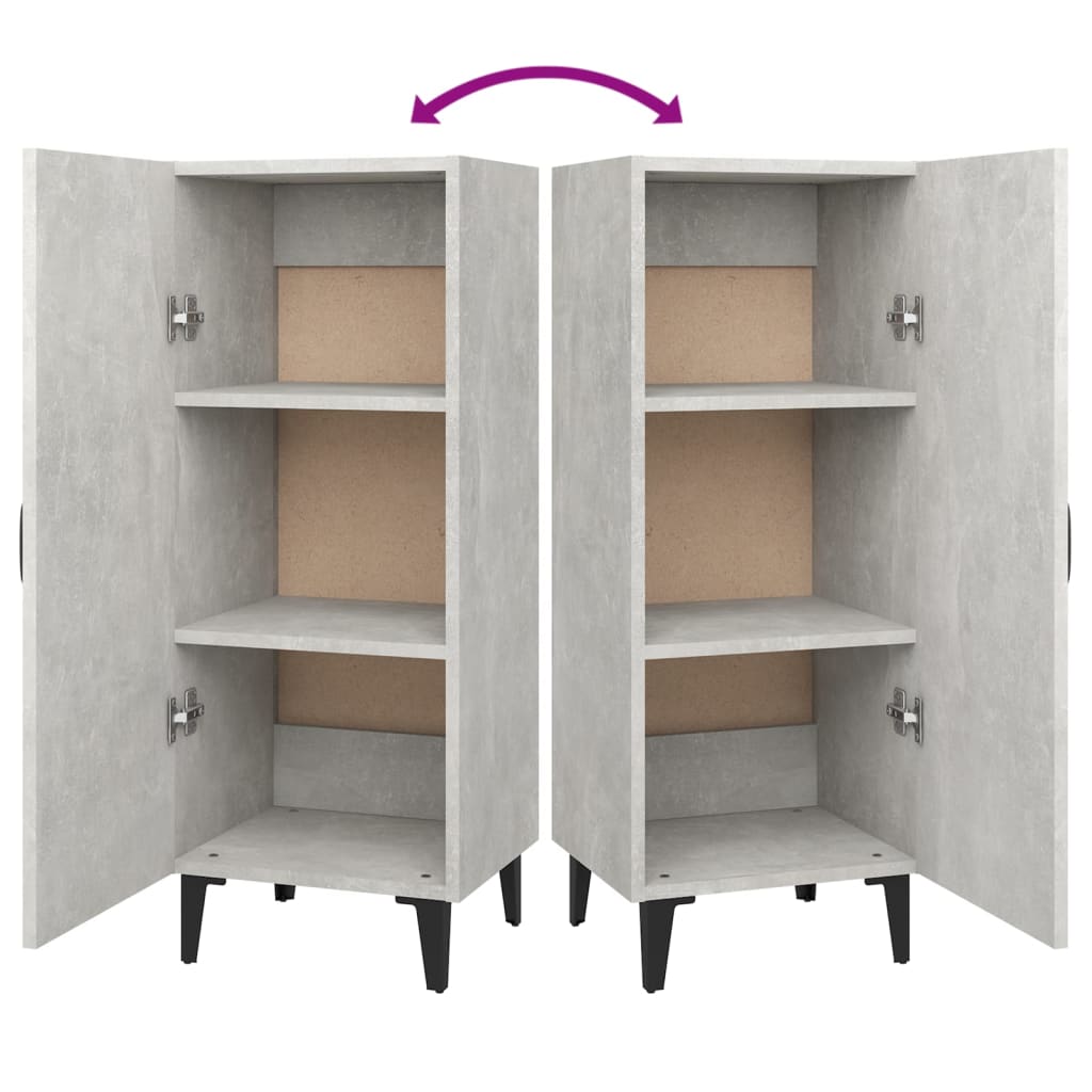 Credenza Grigio Cemento 34,5x34x90 cm in Legno Multistrato