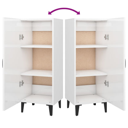 Credenza 34,5x34x90 cm in Legno Multistrato Bianco Lucido - homemem39