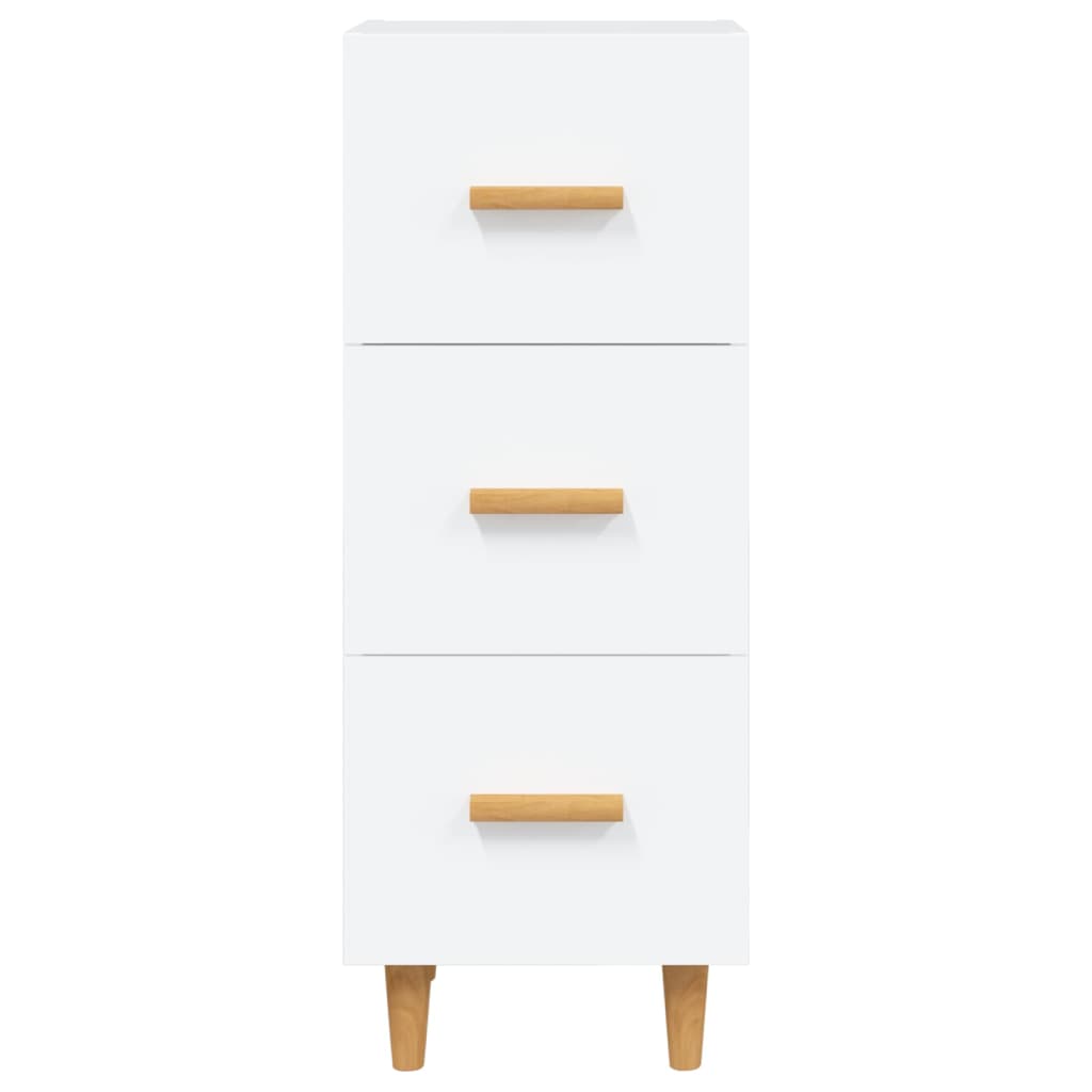 Credenza Bianca 34,5x34x90 cm in Legno Multistrato - homemem39