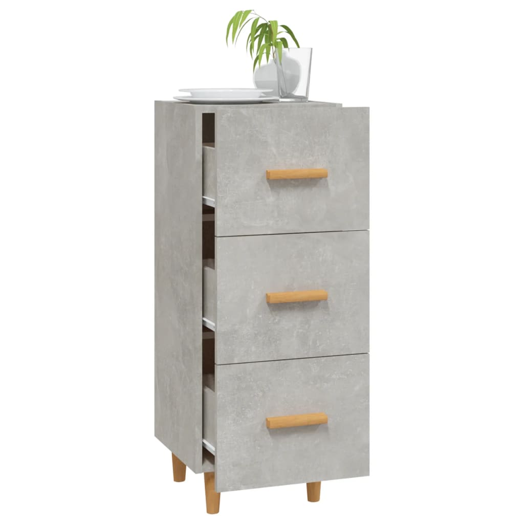 Credenza Grigio Cemento 34,5x34x90 cm in Legno Multistrato