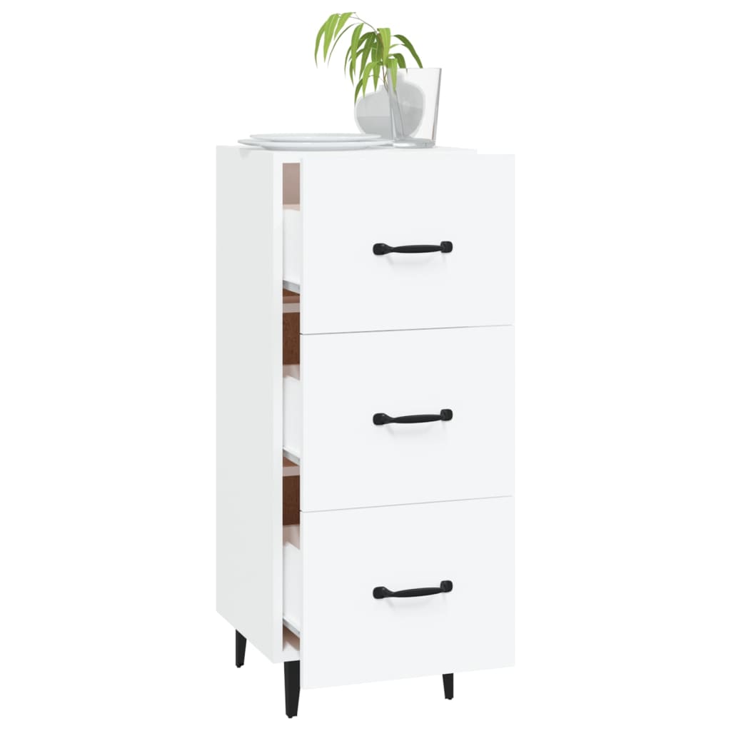 Credenza Bianca 34,5x34x90 cm in Legno Multistrato