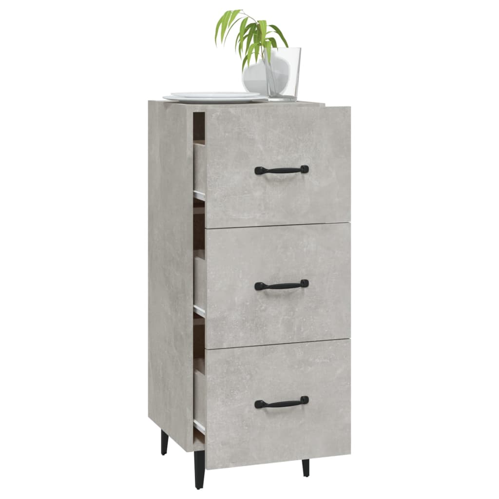 Credenza Grigio Cemento 34,5x34x90 cm in Legno Multistrato