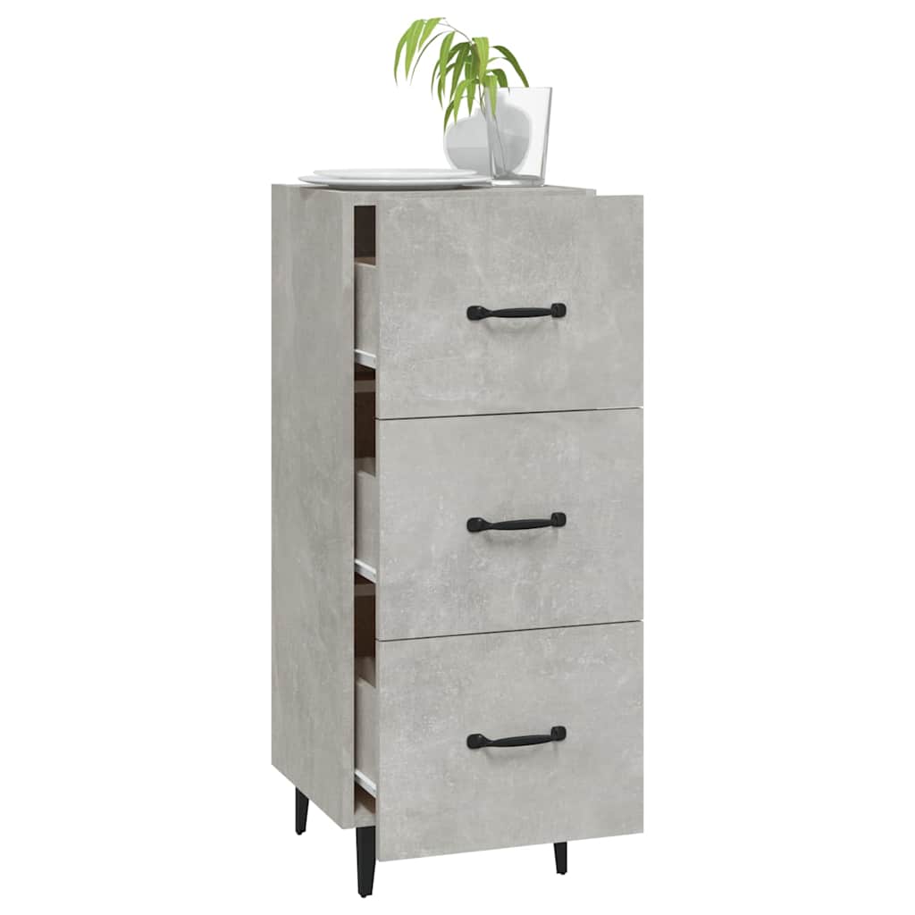 Credenza Grigio Cemento 34,5x34x90 cm in Legno Multistrato