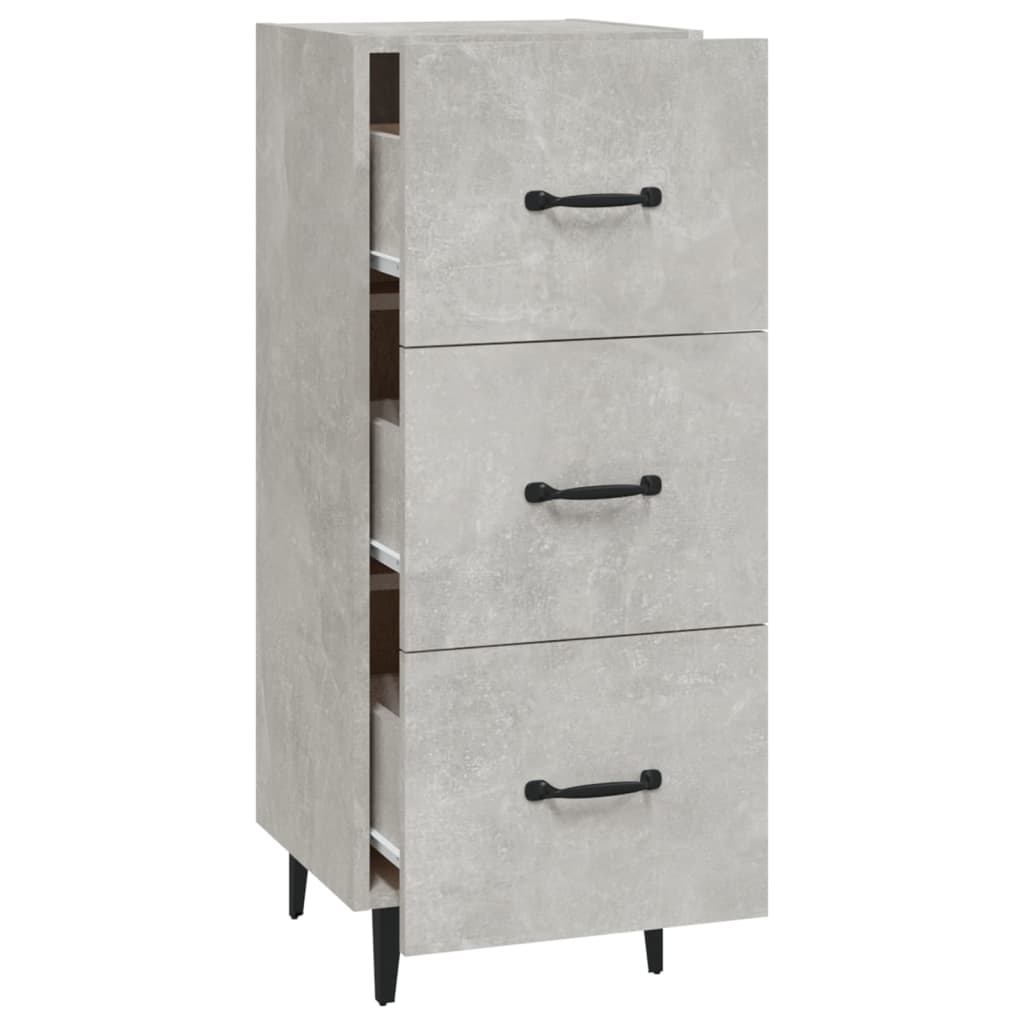 Credenza Grigio Cemento 34,5x34x90 cm in Legno Multistrato