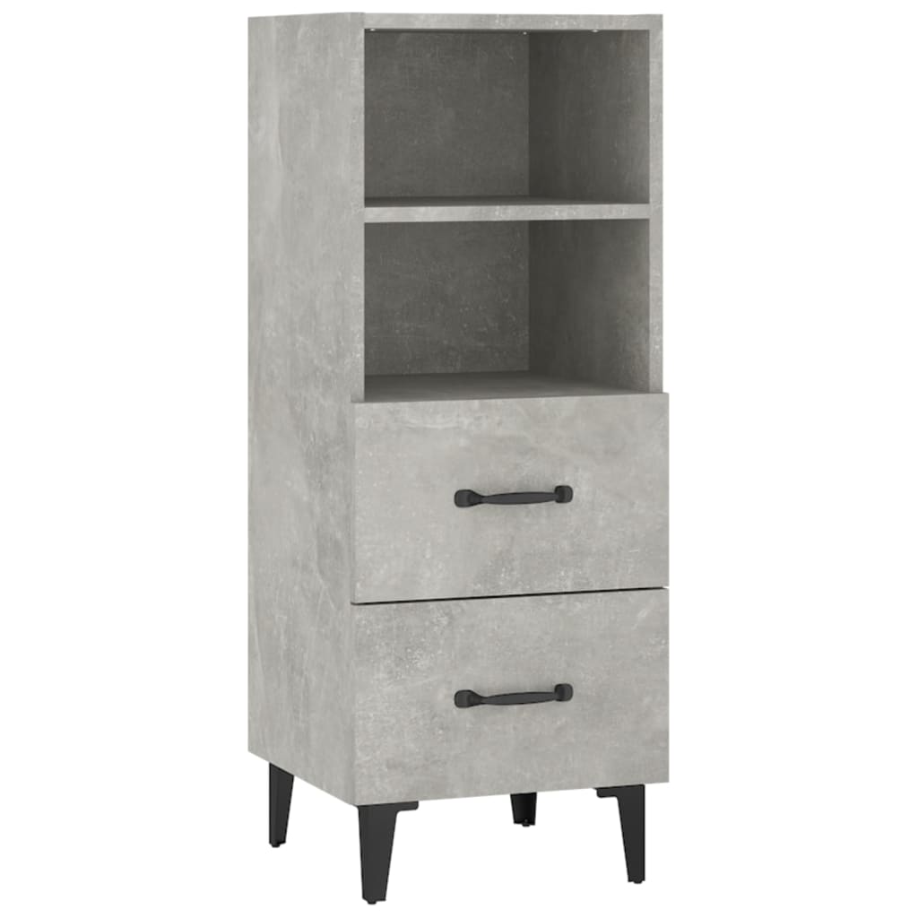 Credenza Grigio Cemento 34,5x34x90 cm in Legno Multistrato