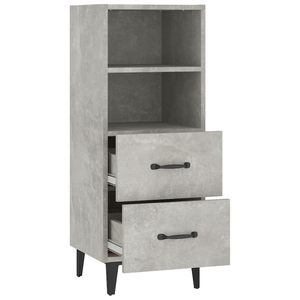 Credenza Grigio Cemento 34,5x34x90 cm in Legno Multistrato