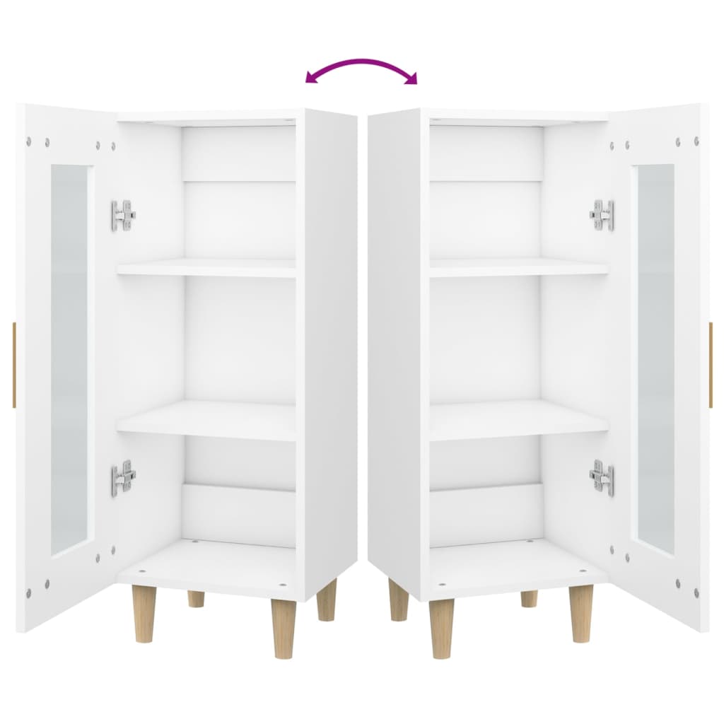 Credenza Bianca 34,5x34x90 cm in Legno Multistrato - homemem39