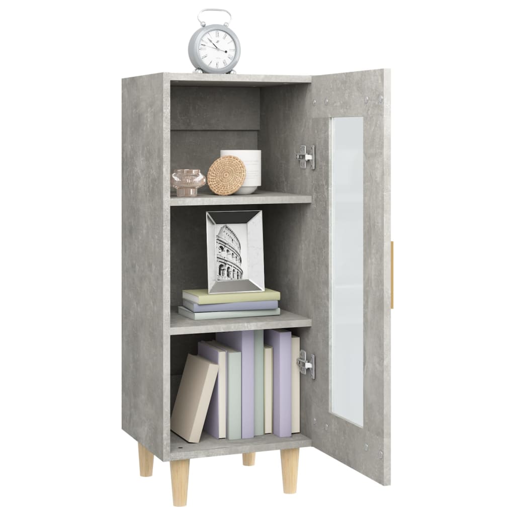 Credenza Grigio Cemento 34,5x34x90 cm in Legno Multistrato - homemem39