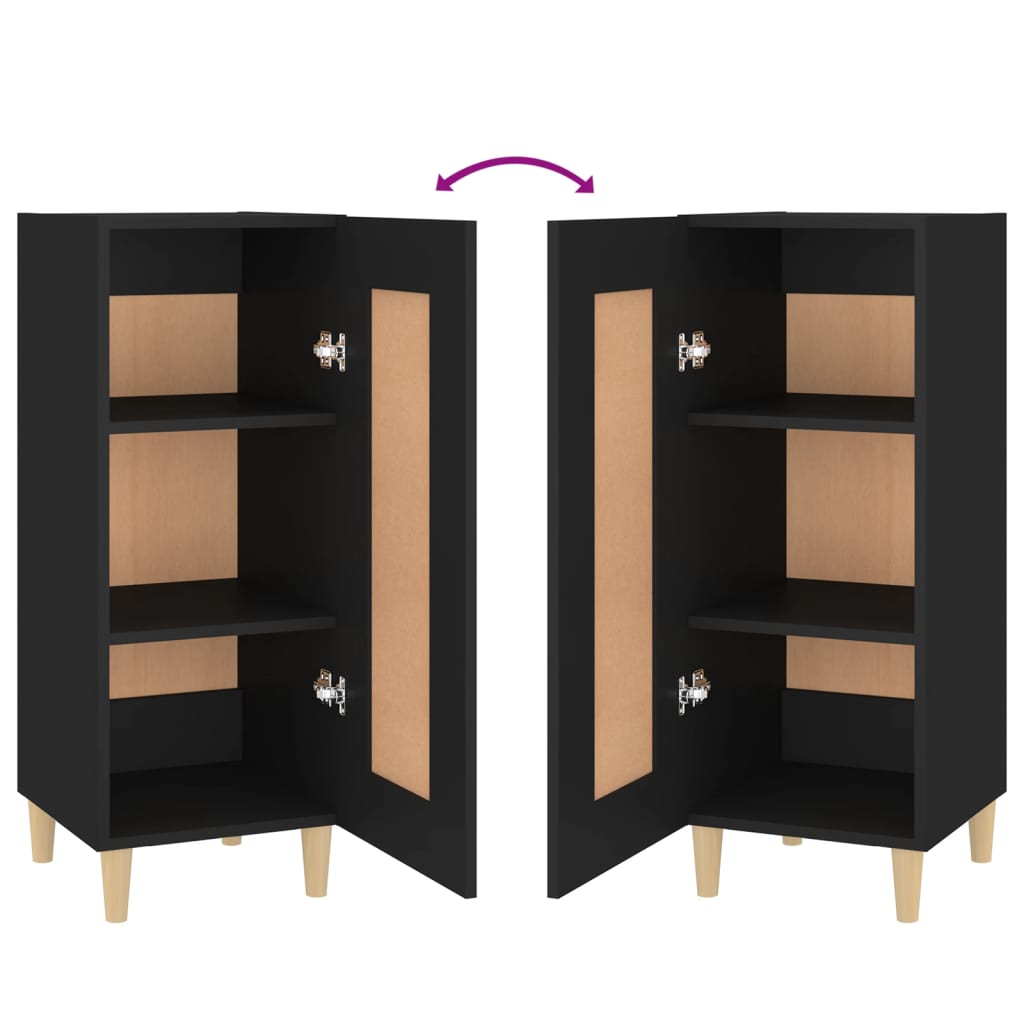 Credenza Nero 34,5x34x90 cm in Legno Multistrato - homemem39