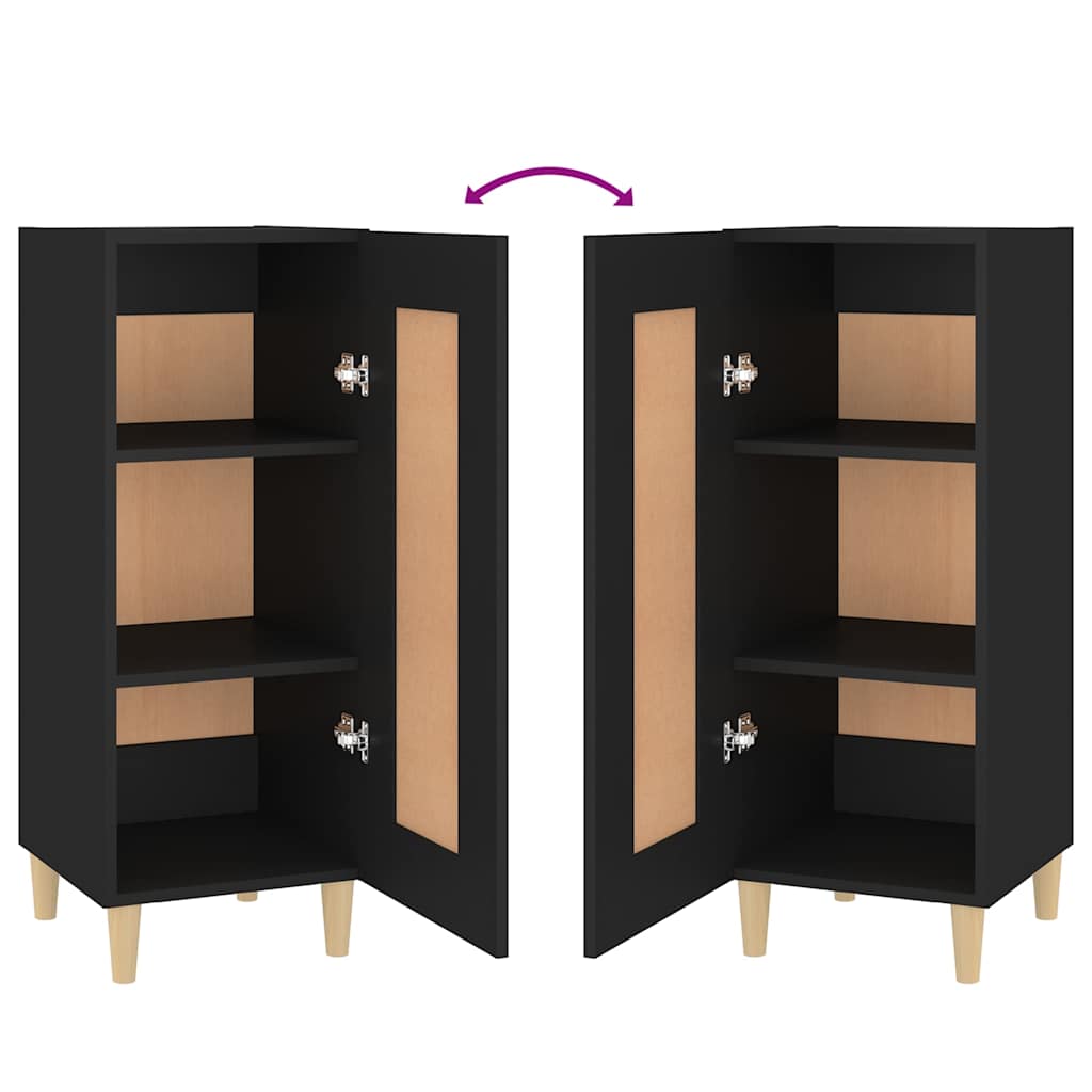 Credenza Nero 34,5x34x90 cm in Legno Multistrato