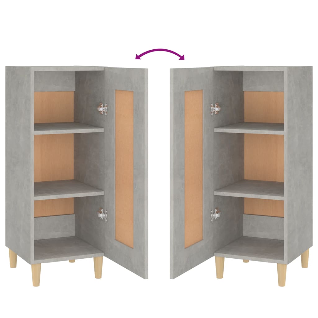 Credenza Grigio Cemento 34,5x34x90 cm in Legno Multistrato