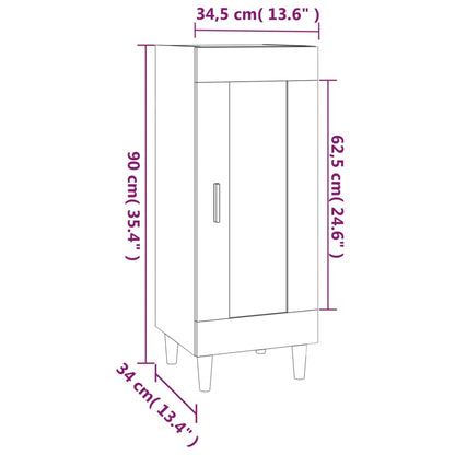 Credenza Grigio Cemento 34,5x34x90 cm in Legno Multistrato