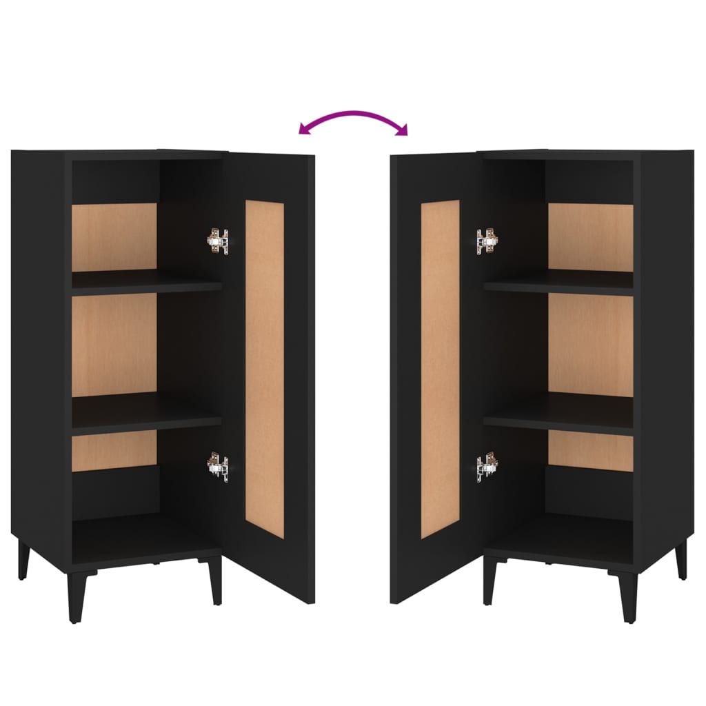 Credenza Nero 34,5x34x90 cm in Legno Multistrato - homemem39