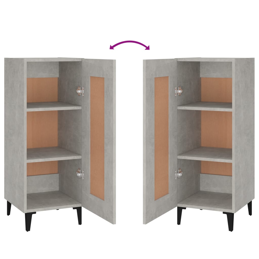 Credenza Grigio Cemento 34,5x34x90 cm in Legno Multistrato